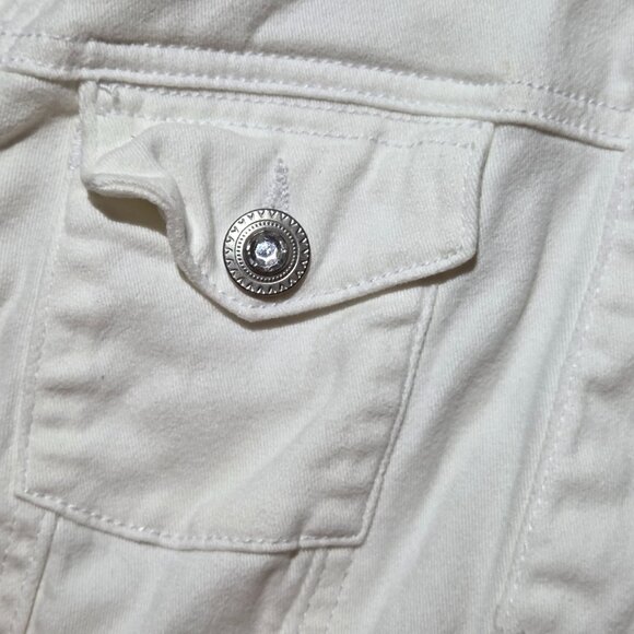 🤍White Denim Jacket by BACCINI Size M - Picture 6 of 12
